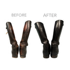 Boots Cleaning in Dubai, before and after on a client's pair