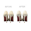 Heel Cleaning in Dubai, before and after on a client's pair