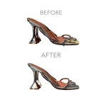 Heel Cleaning in Dubai, before and after on a client's pair