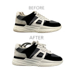 Sneaker Clean in Dubai, before and after on a client's pair