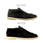 Suede Clean in Dubai, before and after on a client's pair