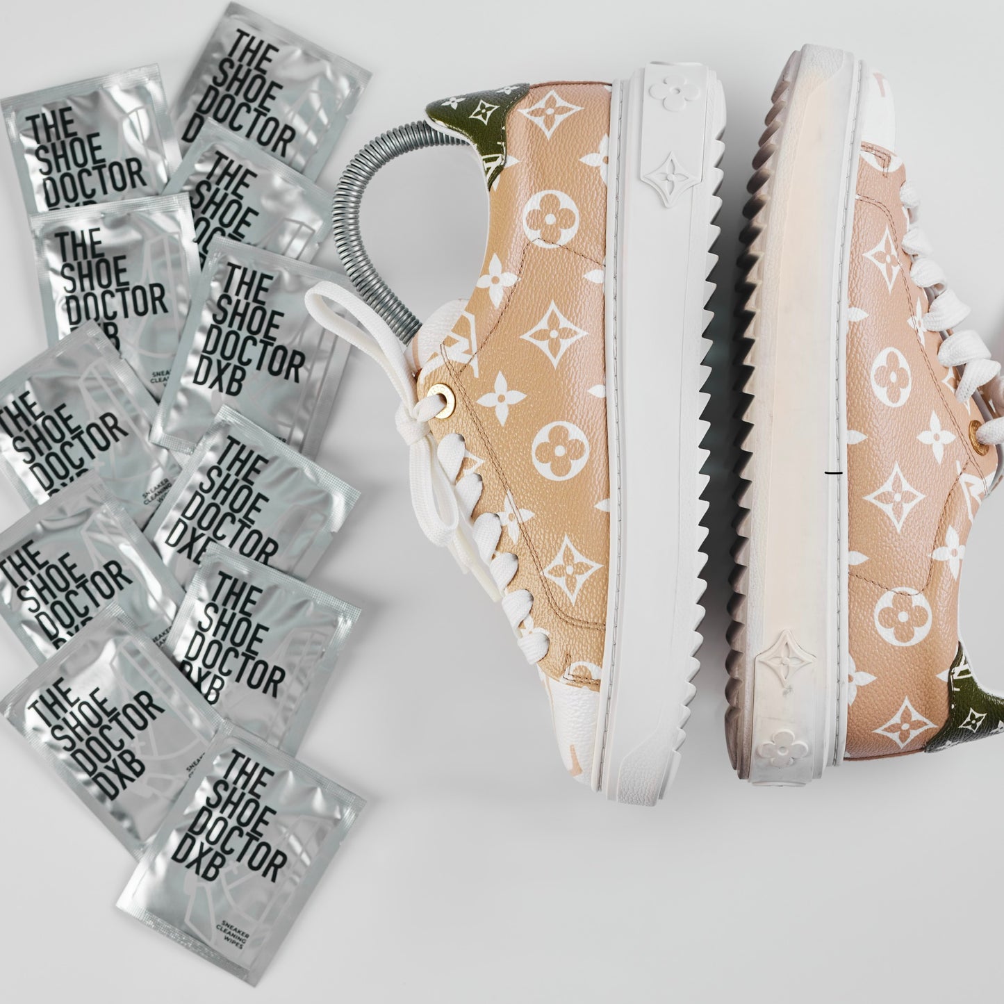 The Shoe Doctor Pocket Sized Sneaker Cleaning Wipes. Designer Sneaker cleaning wipes for on the go.